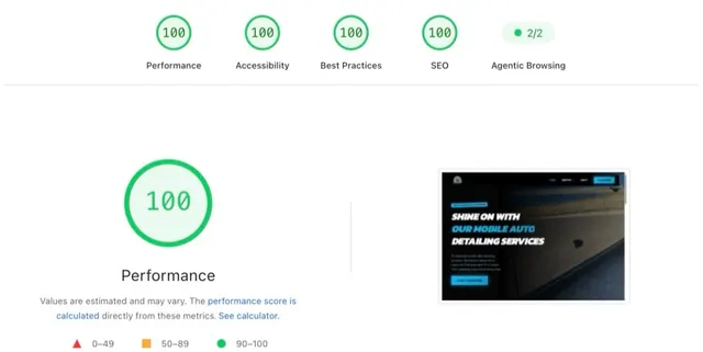 Google PageSpeed Insights performance score